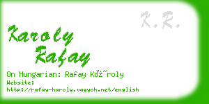 karoly rafay business card